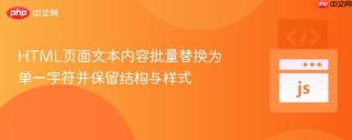 HTML页面文本内容批量替换为单一字符并保留结构与样式