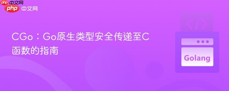 CGo:Go原生类型安全传递至C函数的指南