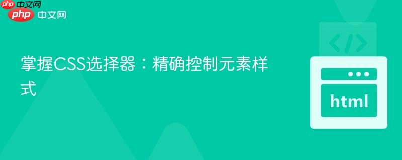 掌握CSS选择器:精确控制元素样式