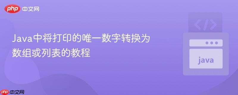 Java中将打印的唯一数字转换为数组或列表的教程
