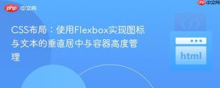 CSS布局：使用Flexbox实现图标与文本的垂直居中与容器高度管理