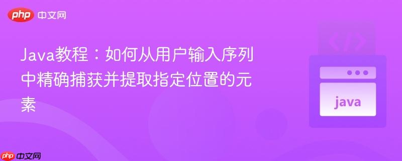 Java教程:如何从用户输入序列中精确捕获并提取指定位置的元素