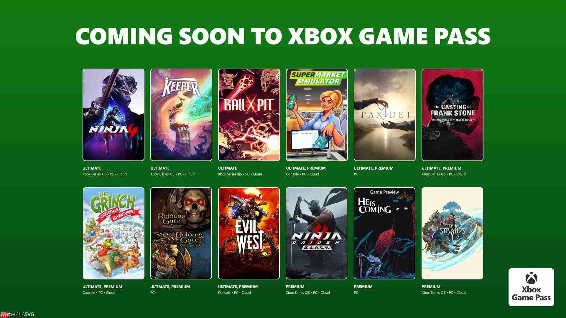 XGP即将入库阵容：《忍者龙剑传4》等