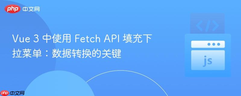Vue 3 中使用 Fetch API 填充下拉菜单:数据转换的关键