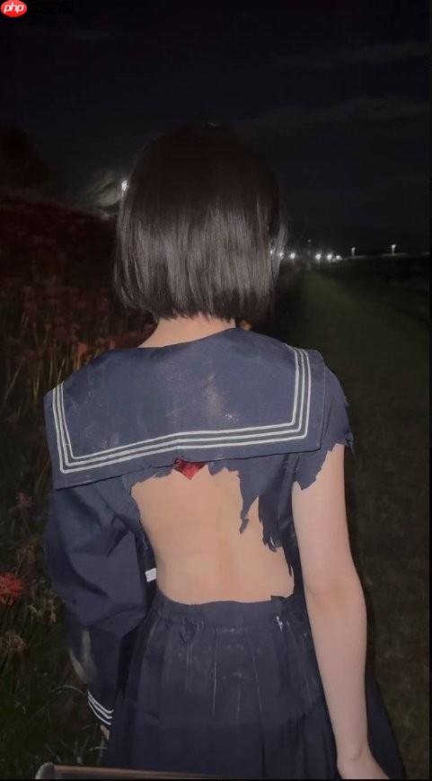绝美后背！ 日本妹子cos《寂静岭f》深水雏子