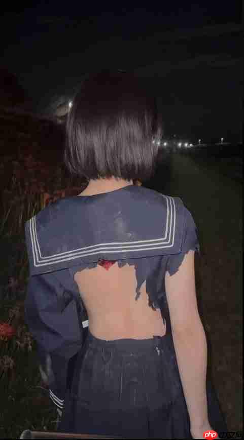 绝美后背！ 日本妹子cos《寂静岭f》深水雏子