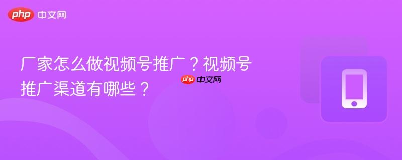 廠家怎么做視頻號(hào)推廣？視頻號(hào)推廣渠道有哪些？