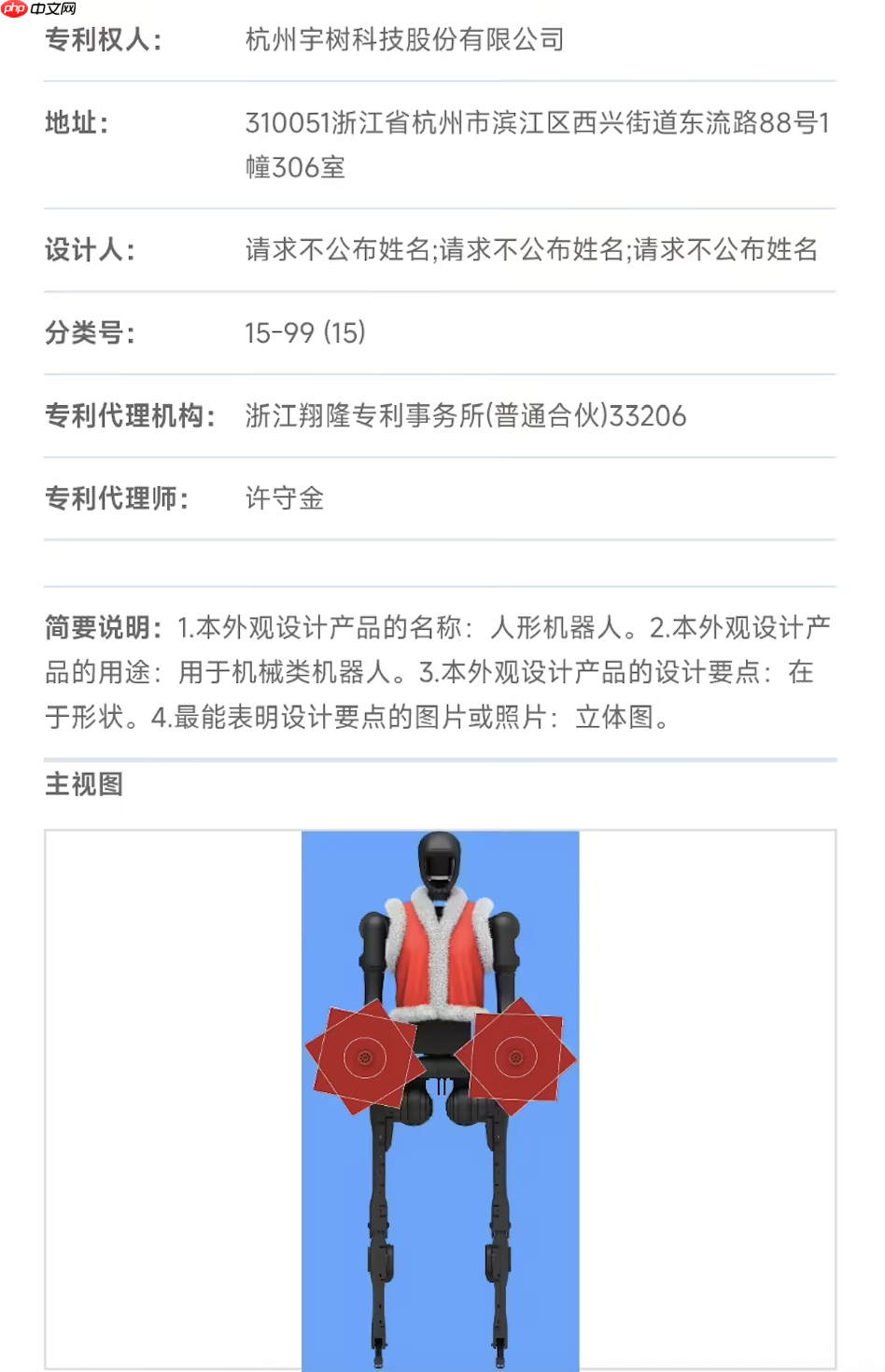 宇樹科技“扭秧歌”人形機(jī)器人專利獲授權(quán)