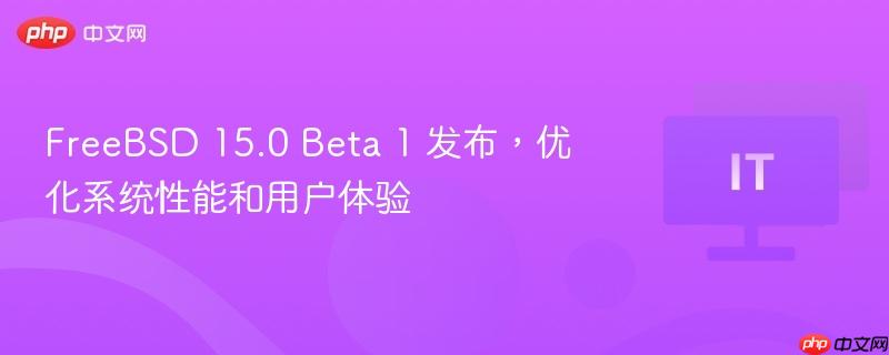 freebsd 15.0 beta 1 发布,优化系统性能和用户体验