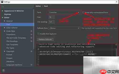 PyCharm字体设置指南