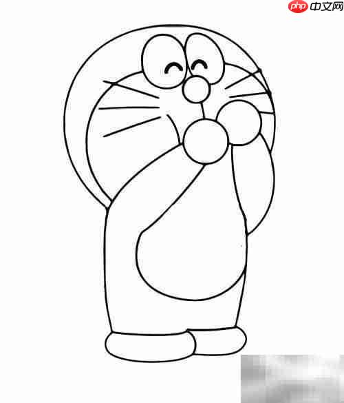 机器猫简笔画分步教学