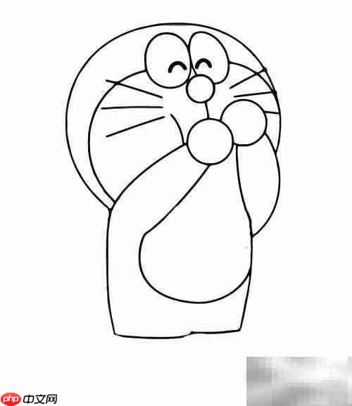 机器猫简笔画分步教学