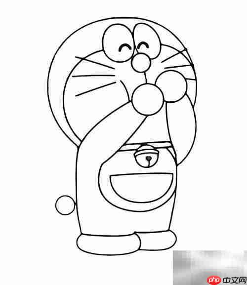 机器猫简笔画分步教学