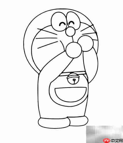 机器猫简笔画分步教学