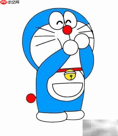 机器猫简笔画分步教学