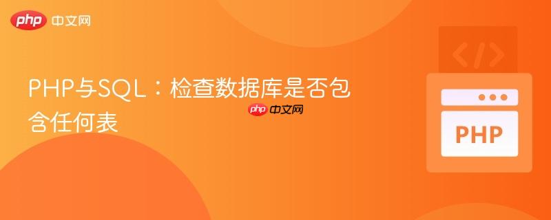 PHP与SQL：检查数据库是否包含任何表