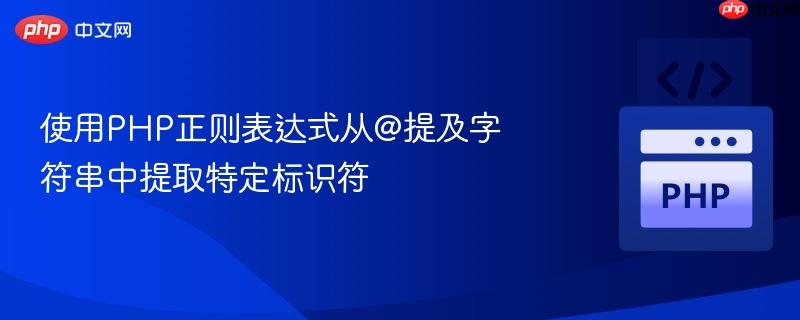 使用PHP正则表达式从@提及字符串中提取特定标识符