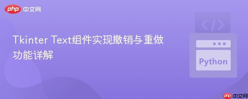 Tkinter Text组件实现撤销与重做功能详解