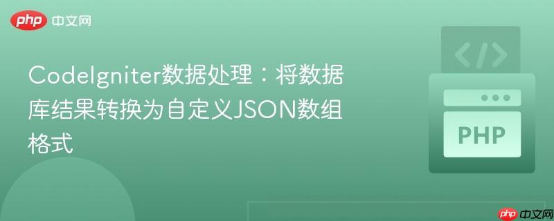 CodeIgniter数据处理:将数据库结果转换为自定义JSON数组格式