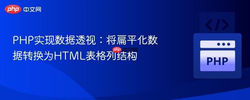 PHP实现数据透视：将扁平化数据转换为HTML表格列结构