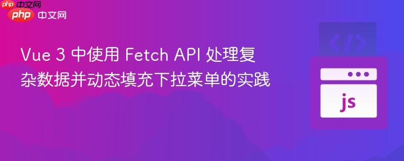 Vue 3 中使用 Fetch API 处理复杂数据并动态填充下拉菜单的实践
