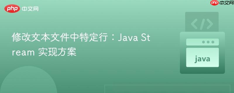 修改文本文件中特定行：java stream 实现方案