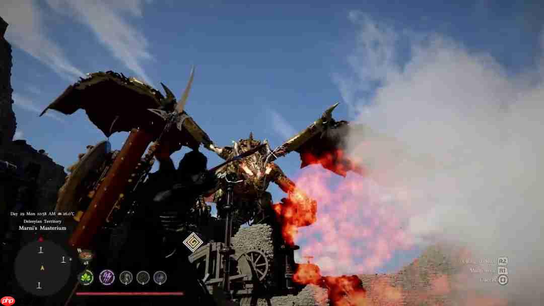 《红色沙漠》全新9分钟实机 大战机械黄金巨龙