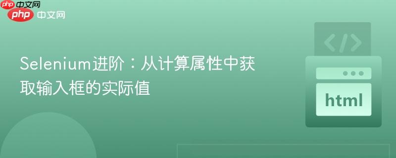 Selenium进阶:从计算属性中获取输入框的实际值