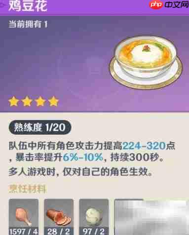 原神1.6新食谱汇总