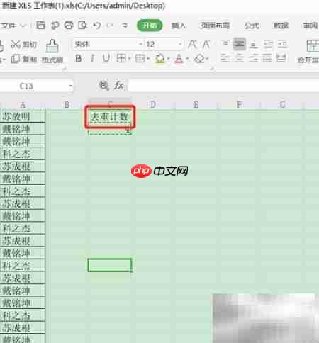 Excel去重计数技巧