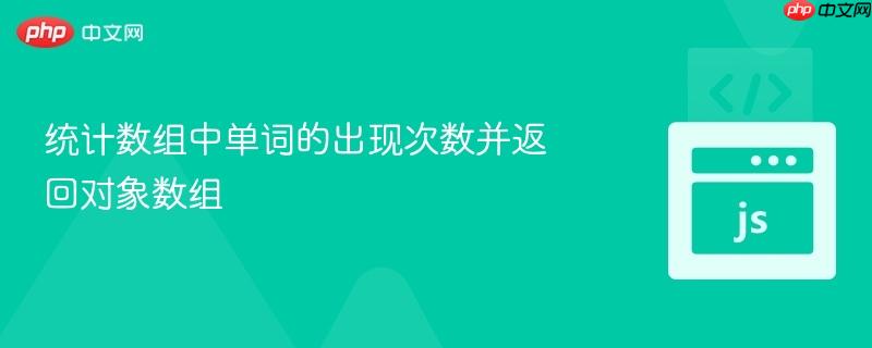 统计数组中单词的出现次数并返回对象数组