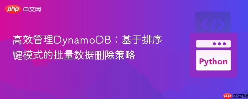 高效管理DynamoDB：基于排序键模式的批量数据删除策略