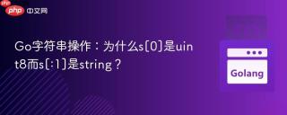 Go字符串操作：为什么s[0]是uint8而s[:1]是string？
