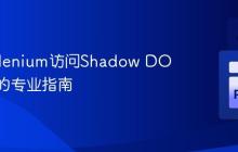 使用Selenium访问Shadow DOM元素的专业指南