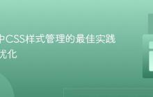 React中CSS样式管理的最佳实践与性能优化