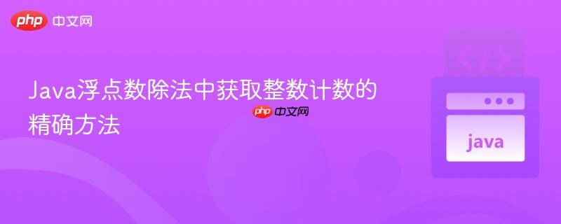Java浮点数除法中获取整数计数的精确方法
