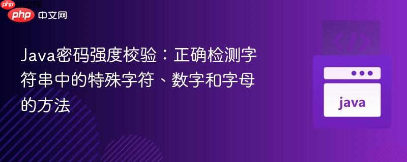 Java密码强度校验：正确检测字符串中的特殊字符、数字和字母的方法