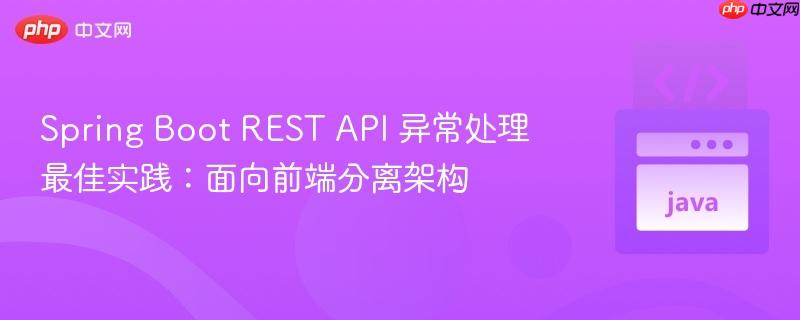 Spring Boot REST API 异常处理最佳实践：面向前端分离架构