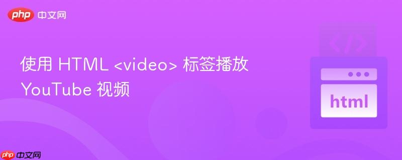 使用 HTML &lt;video&gt; 标签播放 YouTube 视频