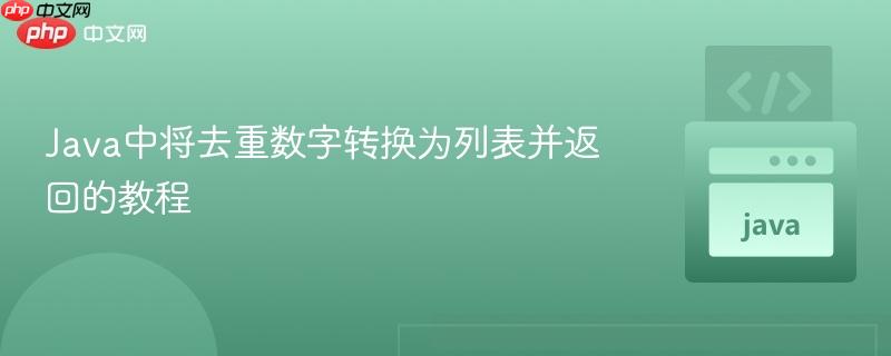 Java中将去重数字转换为列表并返回的教程