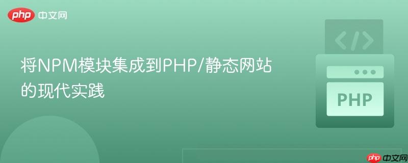 将NPM模块集成到PHP/静态网站的现代实践