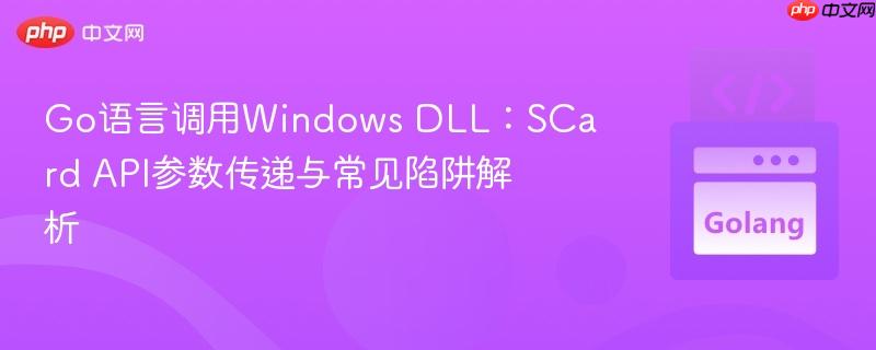 Go语言调用Windows DLL：SCard API参数传递与常见陷阱解析
