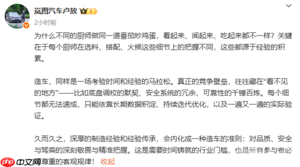 嵐圖盧放談造車：競爭壁壘在底盤、安全等隱秘處