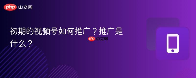 初期的视频号如何推广?推广是什么?