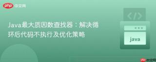 Java最大质因数查找器：解决循环后代码不执行及优化策略