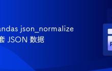 使用 Pandas json_normalize 展平嵌套 JSON 数据