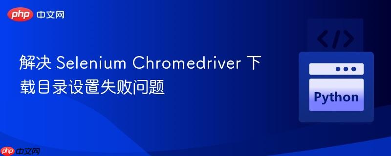 解決 Selenium Chromedriver 下載目錄設(shè)置失敗問題
