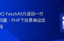解决PDO FetchAll只返回一行数据的问题:PHP下拉菜单动态生成教程