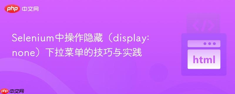 selenium中操作隱藏（display: none）下拉菜單的技巧與實(shí)踐