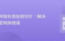将结构体指针添加到切片：解决接口类型转换错误